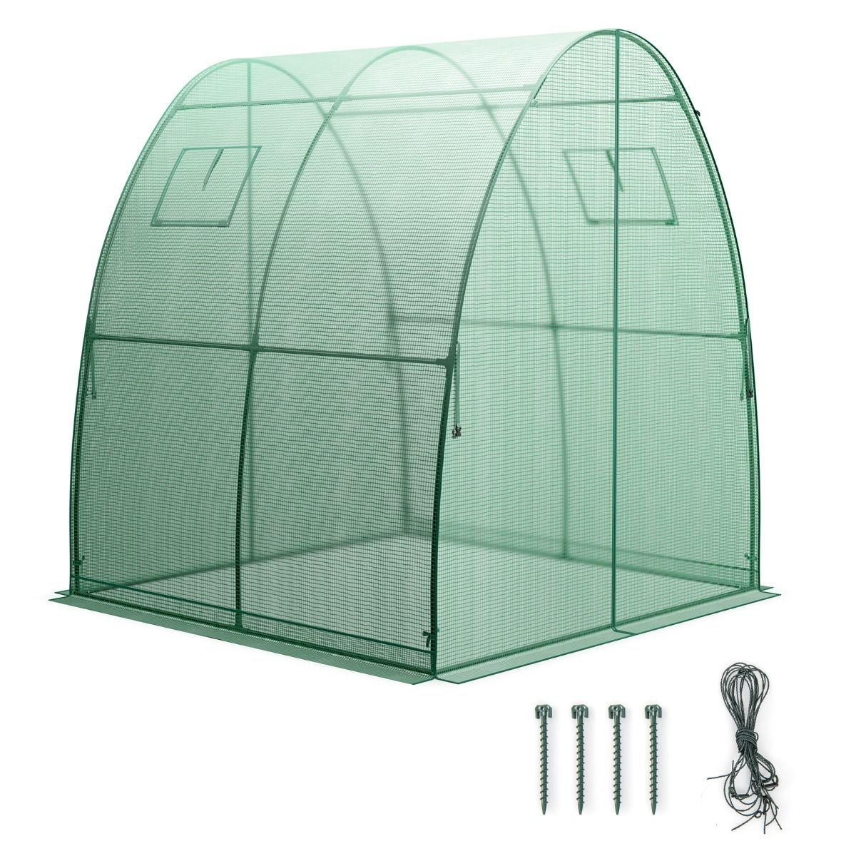 Coast Draagbare tunnelkas - 2 deuren met rits - 2 oprolbare horren - groen 181 x 181 x 200 cm
