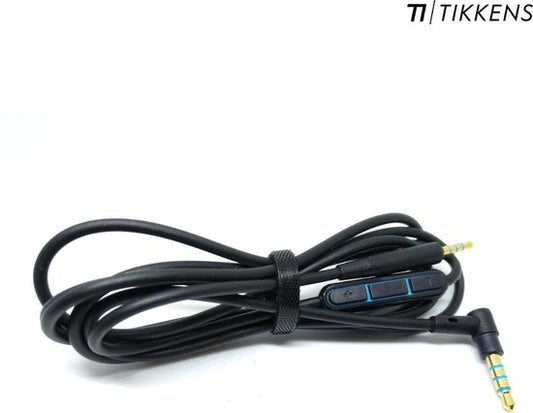 TIKKENS® Audio Kabel - 2.5mm Jack naar 3.5mm Jack - Zwart - 1.35m - Aux - Microfoon - Geschikt voor Bose Quietcomfort 25/35, Apple - On-ear Koptelefoon - Verleng Snoer