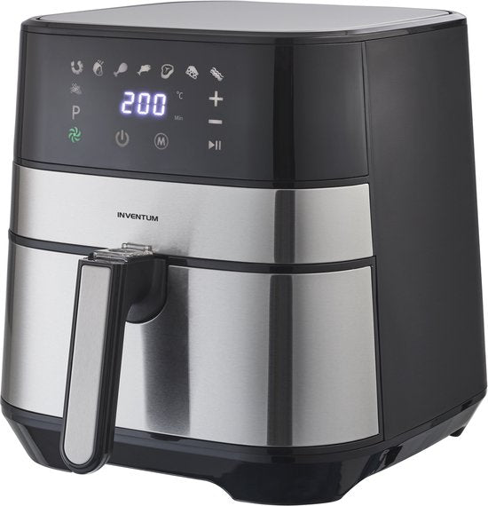 Inventum GF500HLD - Airfryer - Hetelucht friteuse - 5 liter - 80 tot 200 graden - PFAS vrij - 1700 watt - Zwart/Zilver - Beste Koop Maart 2025