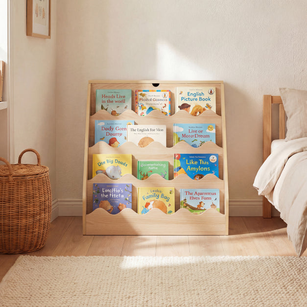 Coast Kinderboekenkast met Verrijdbare Opbergbak – 63 x 49 x 61,5 cm – Naturel