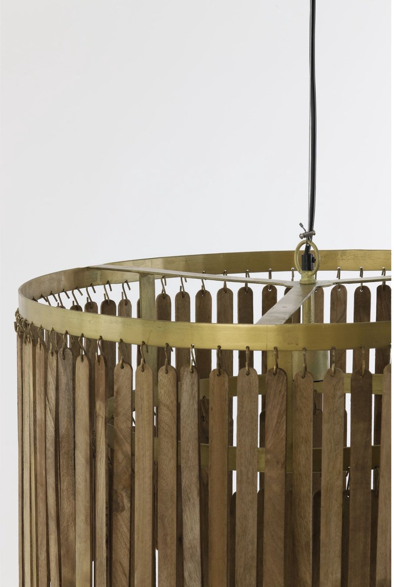 Light & Living Gularo Hanglamp - Donkerbruin Hout - Ø60cm - Modern & Luxe