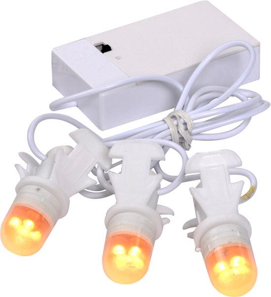 LuVille Kerstdorp Miniatuur Gloeilampenketting - 3 lampjes - L15 cm