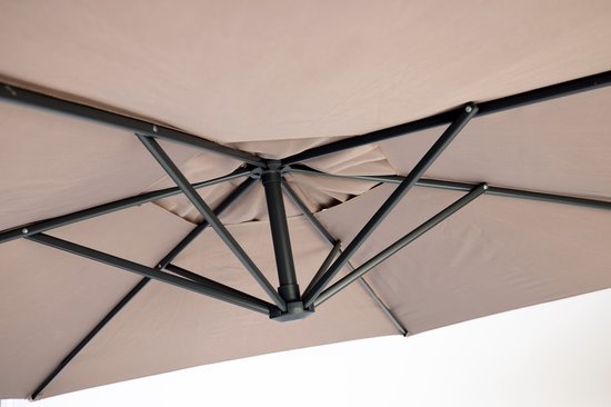 Nexxt Banana Parasol 3 Meter - Zweefparasol met Hoes en Stalen Kruisvoet - Taupe
