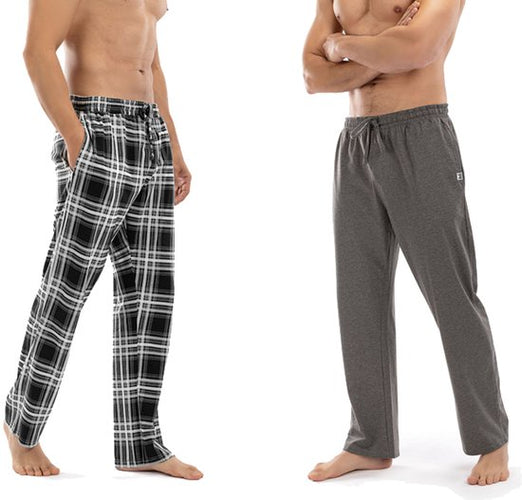 Milanoro Trainingsbroek hereh - 2 Stuks - Comfortabel - Antraciet / Zwart-wit geruit - XL