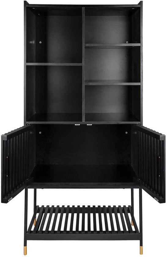 Leitmotiv Kast Marve - Zwart - 40x75x150 cm - Modern,Scandinavisch