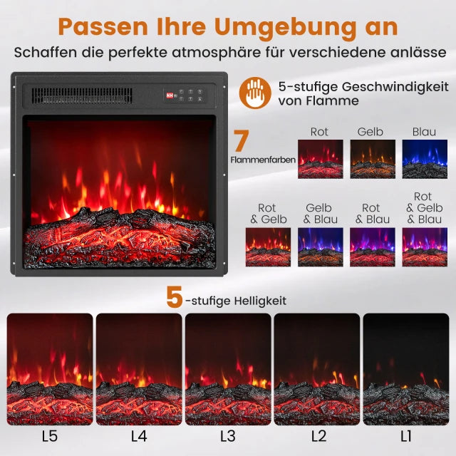 Coast Elektrische Haard - 18 inch - Vlam - Verwarming - Timer - Afstandsbediening - Zwart