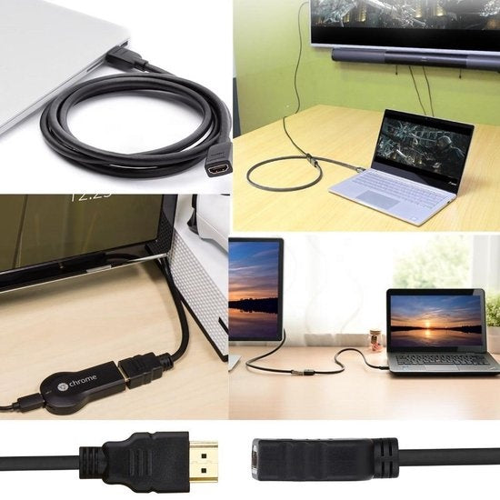 Garpex® HDMI Verlengkabel - HDMI Male naar HDMI Female Adapter - 4K 30Hz Ultra HD - 30cm