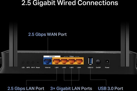 TP-Link Archer BE230 - Router - WiFi Versterker - Dual-Band - WiFi 7 - 3600 Mbps - Zwart