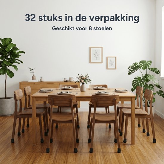 Luft Stoelpoot beschermers - 32 stuks - 18-23 mm - Sokken - Stoelpootdoppen - Viltjes - Stoeldoppen - Stoelviltjes - Stoel - Rond - Stoelpoten beschermers - Dopjes - Sokjes - Vilt