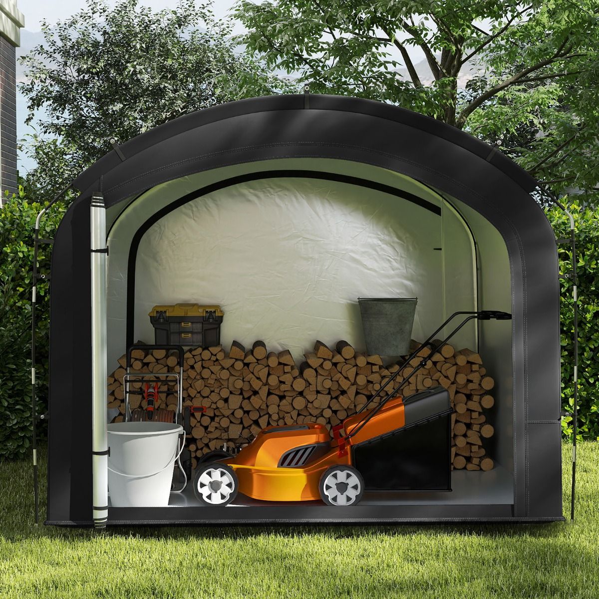 Coast Fietsopslagtent - waterdicht - dubbele ritssluiting - zwart - 254 x 215 x 192 cm