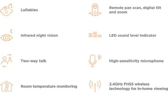 Motorola Nursery Babyfoon met Camera - Baby Monitor VM75 - Baby Camera met Kleuren Display, Tweeweg Communicatie, Slaapliedjes en Infrarood Nachtvisie - 300M Bereik
