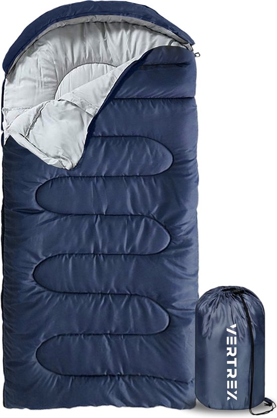 Vertrex Tri-Season Adventure Mummy Slaapzak - Slaapzakken Volwassenen - Kamperen - Blauw
