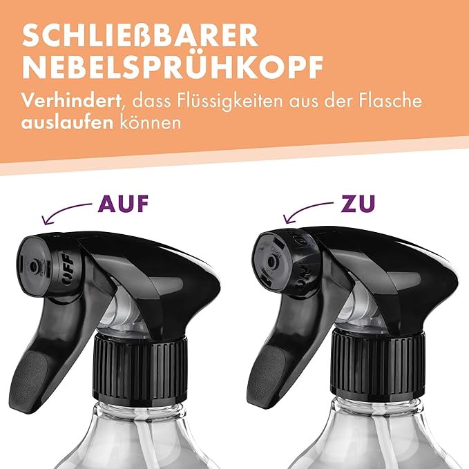 3 x spuitfles 500 ml met etiketten - gelijkmatig en fijn spuitbeeld, dichte en duurzame spuitfles planten, kleine spuitfles autoonderhoud, spuitfles, 3 x spuitflessen set