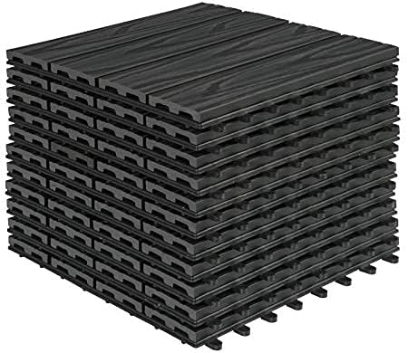 Woltu WPC Terrastegels 30x30 cm - Antraciet - Kliksysteem - 22 Stuks (2 m²)