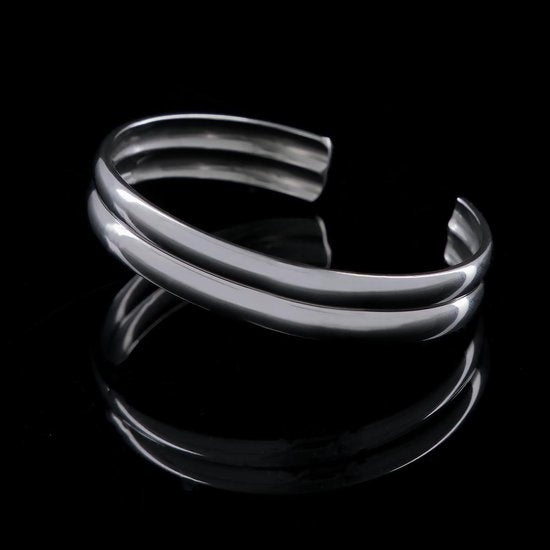 Laura Ferini Dames Armband Strati Zilver - Zilverkleurige Bangle - 18K Witgoud Verguld - Sieraad - Accessoires - Sieraden - Dames Armbandje
