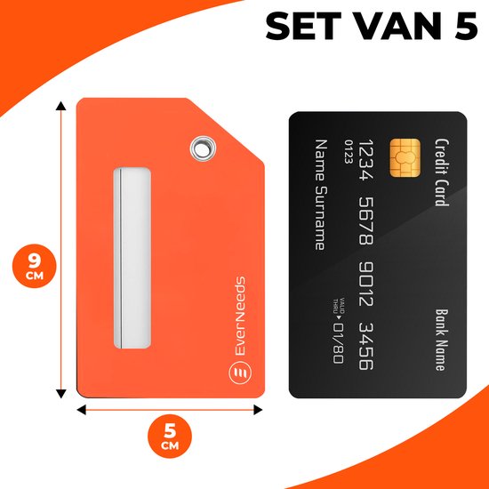 EverNeeds Bagagelabels Siliconen – Oranje – 5 Stuks – Kofferlabels voor Reizen