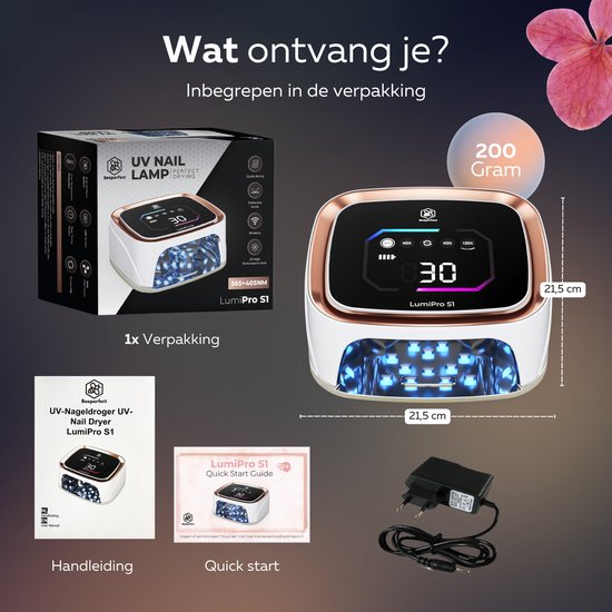 Beeperfect® UV Lamp Gelnagels - Nagellamp - UV Led - Nageldroger - Draadloos - Reflecterende binnenkant - Rose Goud