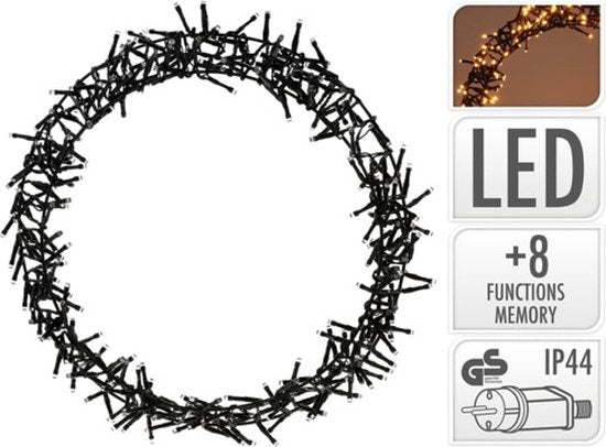H&S - Kerstkrans - Ring - ˜38cm - 300led - Extra Warm White - 8 standen
