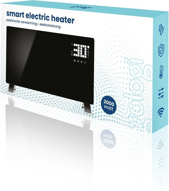 Gologi Elektrische Convectorkachel – 2000W – Thermostaat, App & Touchbediening – 42,3 x 33 x 11,5 cm – Zwart