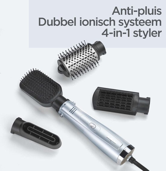 BaByliss Hydro Fusion 4 in 1 Föhnborstel AS774E - 1000W - Dubbel ionisch systeem - Multistyler met 4 opzetkoppen - Coolshot