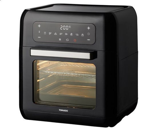 Tomado TAF1201B - Airfryer oven - Hetelucht friteuse - 12 liter - 8 programma's - PFAS vrij - 1500 watt - Zwart