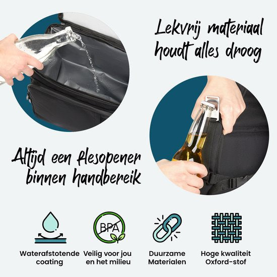 Koelrugzak - 28L Koeltas Rugzak - Koelrugtas - Koeltas Backpack - Zwart - Sunflake