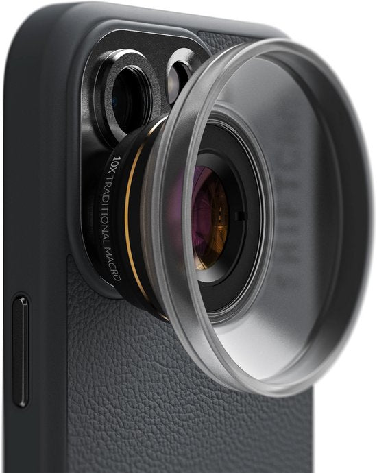 Shiftcam LensUltra 10x Traditionele Macrolens – Sterk vergrote close-up shots – Scherpe focus met toegevoegde scherptediepte – Tot 25x detailopname voor extreme close-ups - Zwart