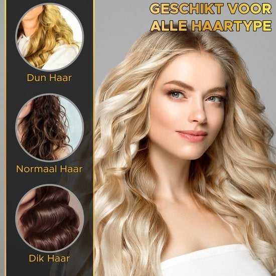 Toivo Wafeltang 22mm - Incl. Beschermingshandschoen - Wave Krultang - Golvenkrultang - Haar - Waver -Beach Waves - Zwart