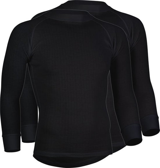 Avento Thermoshirt Lange Mouw - Heren - 2-Pack - Zwart - Maat L