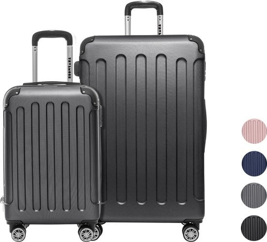 TRVLMORE Kofferset - 2 Delig - 38L Handbagage + 110L Ruimbagage - Zwart