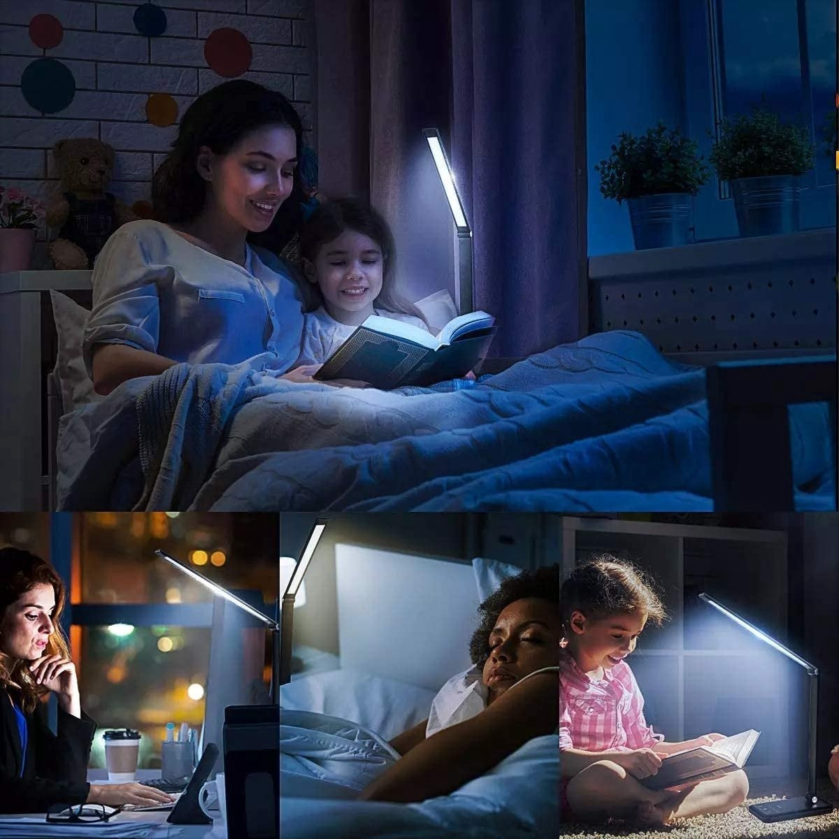 Fuegobird EK009 LED Bureaulamp - Draadloos Oplaadfunctie - Kantelbaar - Zwart