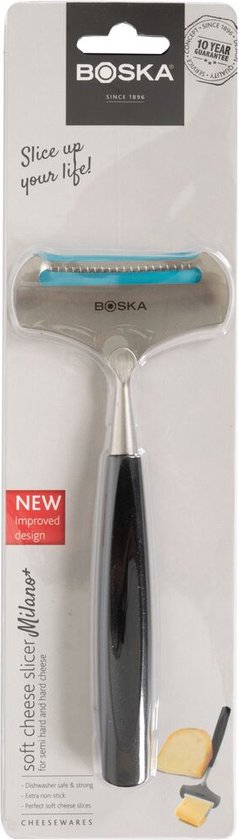 Boska Kaasschaaf Zacht Milano+ - Kaasschaaf voor jonge kaas - RVS - Vaatwasserbestendig – Kaasschaaf Zwart - Cadeautips - Keukengerei - Keuken accessoires - 10 jaar garantie