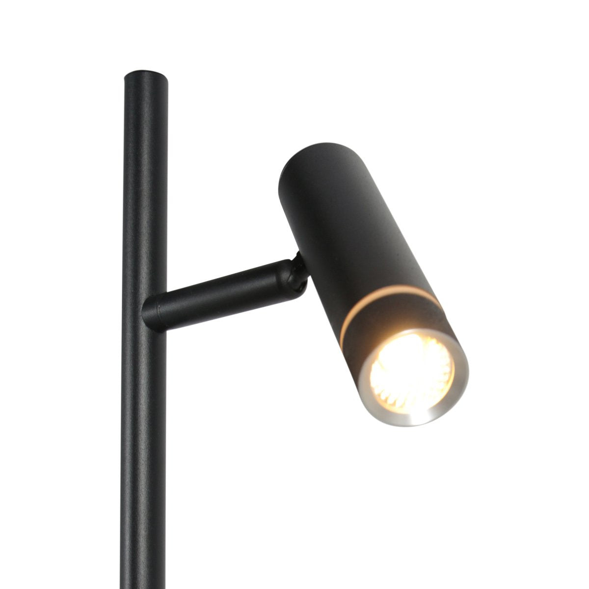Vloerlamp Volari 4711ZW zwarte design 2-lichts leeslamp van Steinhauer met dim to warm LED, hoogte 157 cm, voet 21 x 21 cm, draaibaar en kantelbaar, ideaal voor binnen gebruik