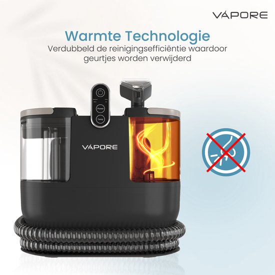 Vapore Tapijtreiniger - Draagbare Vlekkenreiniger - 1200W - Tapijtreiniger Machine - Bank Reinigen Machine - Meubelreiniger - Stoomreiniger voor Bank - Met Zuigvermogen - Zetelreiniger - Bank Reiniger - Apparaat - Zwart