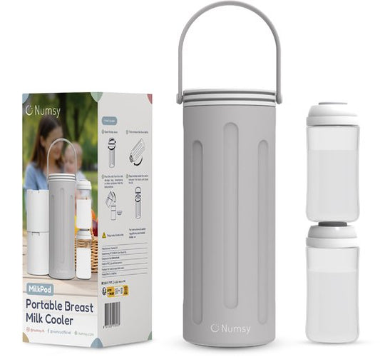 Numsy Melkkoeler voor onderweg - Draagbare Moedermelkkoeler - 24u Koeling - RVS750ML - Geen Condens - Incl. 2x350ml BPA-vrije Flesjes - Lekvrij