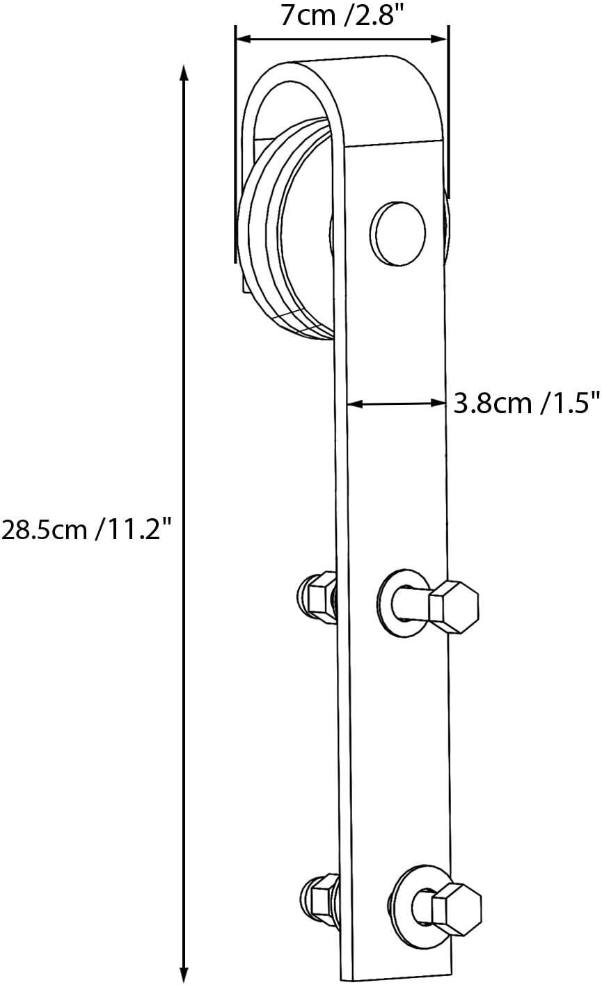 Yaheetech Schuifdeurbeslag - Tot 100 Kg - IJzer - 244 x 23 x 5.5 cm - Zwart