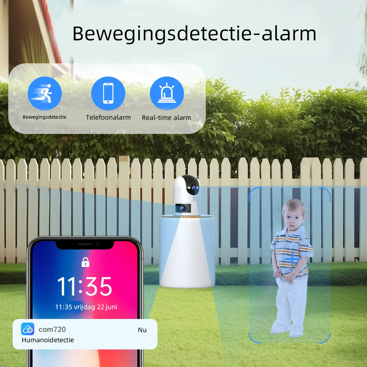 Jooan Dual Lens Beveiligingscamera 2K - WiFi met App - Zwart