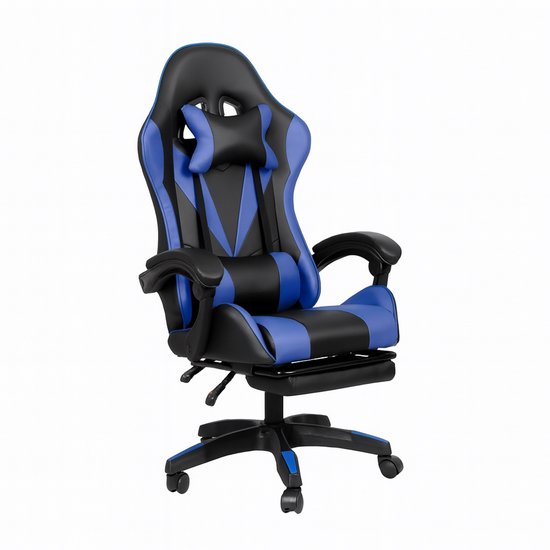 Bayt Gamestoel - Gaming chair - Gamingstoel - Comfort gamer stoel - Zwart en Donkerblauw