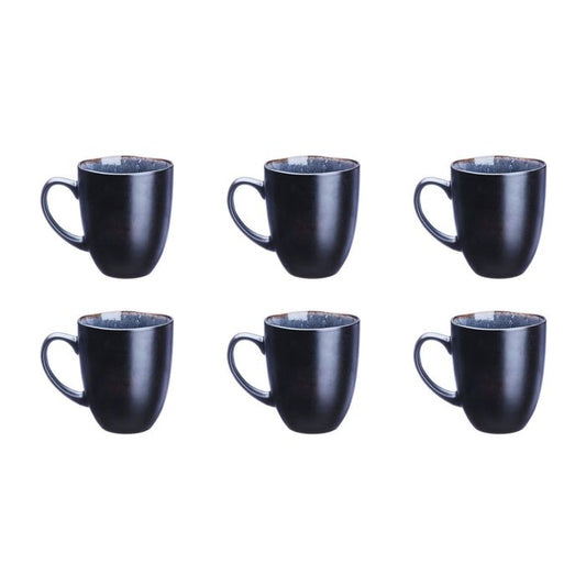 bjorn Luxe Mok-Set ‘Iris’ – 6 Stuks (40cl) – Stijlvol Blauw Nacht – Perfect voor Koffie, Thee & Cappuccino