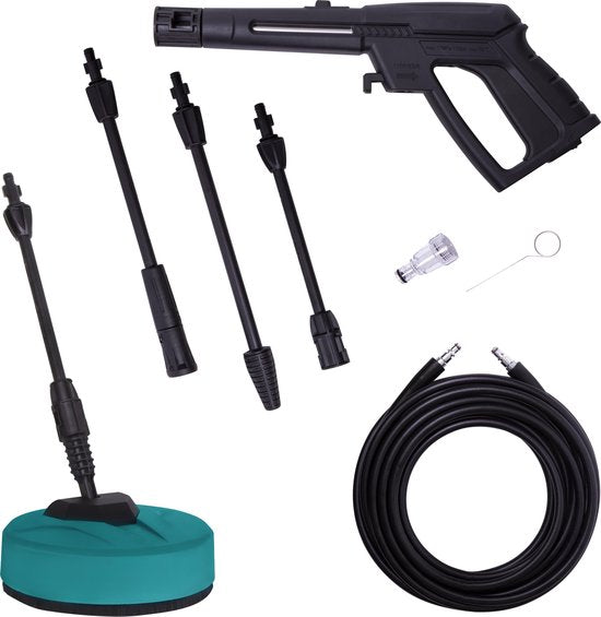 VONROC Hogedrukreiniger – Incl. Accessoires & Reinigingstank – 140 bar, 420 l/h – 1800 W – Zwart