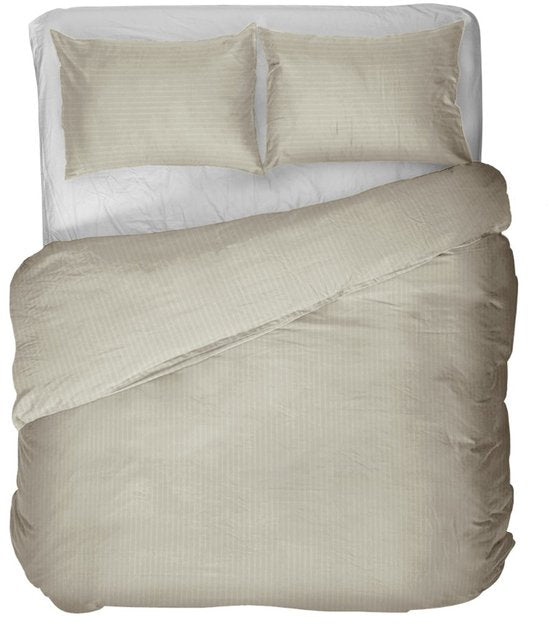 Kayori Elin Dekbedovertrek Katoensatijn - 140x200-220 cm +1 sloop - Eenpersoons - Zand