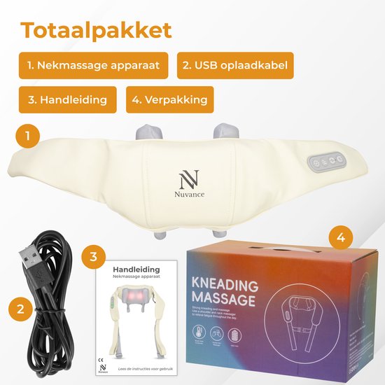Nuvance - Massagekussen  ook voor Arm Rug & Been Wit