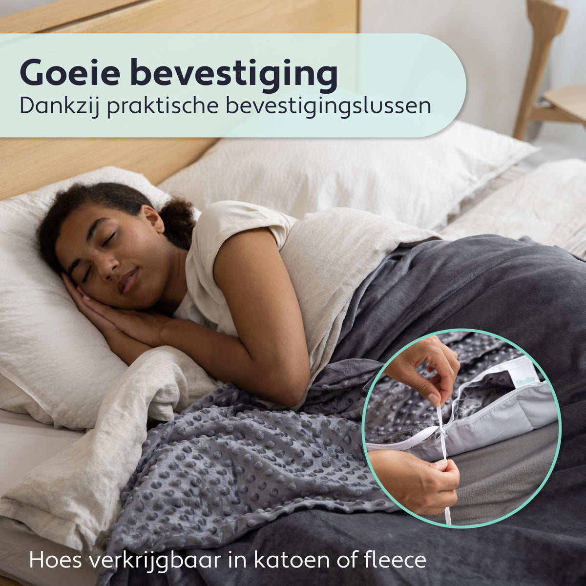 Litollo Bamboe Verzwaringsdeken 8 kg - Weighted blanket 150x200 cm - Grijs Zwaartedeken eenpersoons - Verzwaringsdekens te gebruiken met eigen dekbedovertrek - Verzwaarde deken - 4 seizoenen - Gewichtsdeken