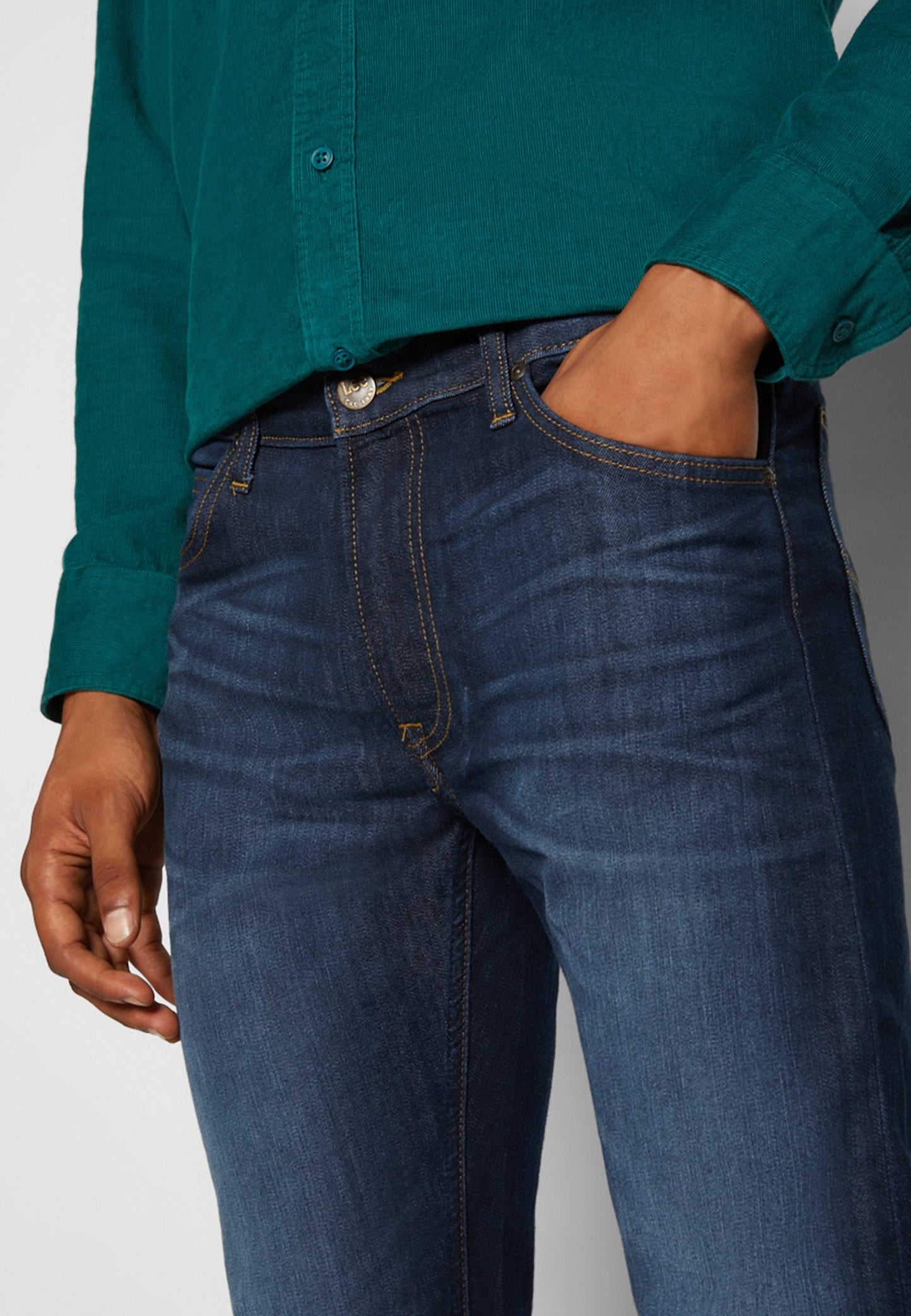 Lee Daren Zip Fly Regular Straight Jeans – Dark Blue – Maat 34/34