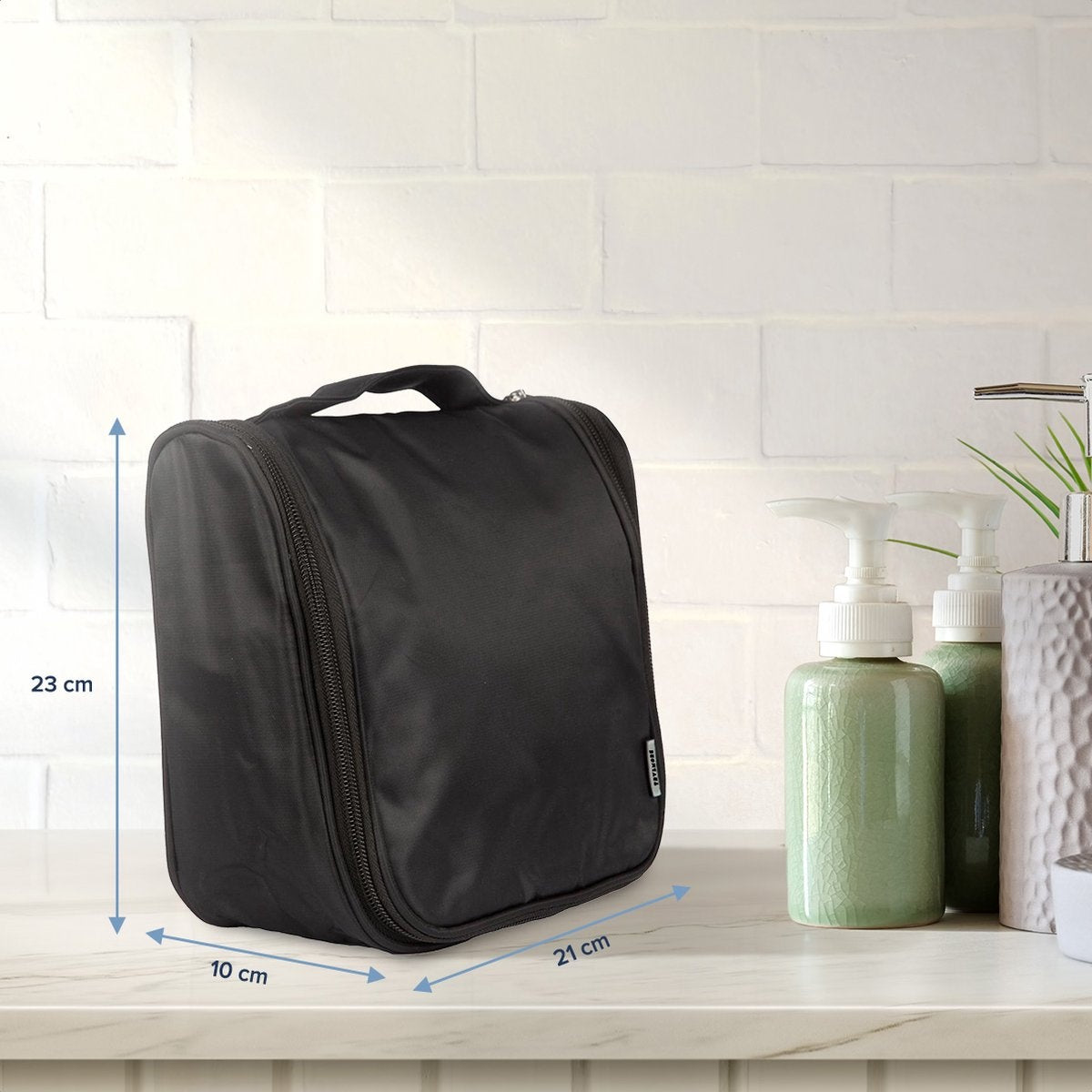 TRVLMORE Toilettas - Hangend met Haak - Unisex - Zwart