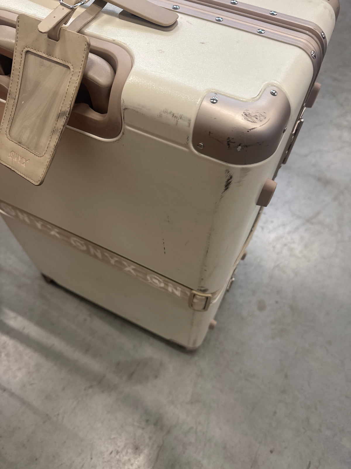 ONYX® - Check-in koffer 100L - TSA slot - Spinner wielen - Lichtgewicht trolley - Aluminium slot - Zand wit