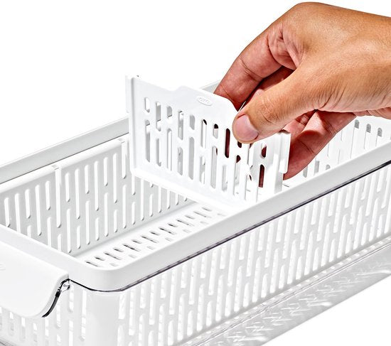 OXO Good Grips Vershoudbox Lang 37,6x15 cm – Transparant/Wit – Kunststof