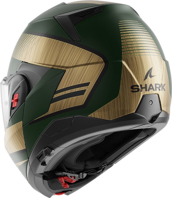 SHARK Oxo Sikter Mat Groen Chrome Goud GUQ Systeemhelm - Maat XL - Helm