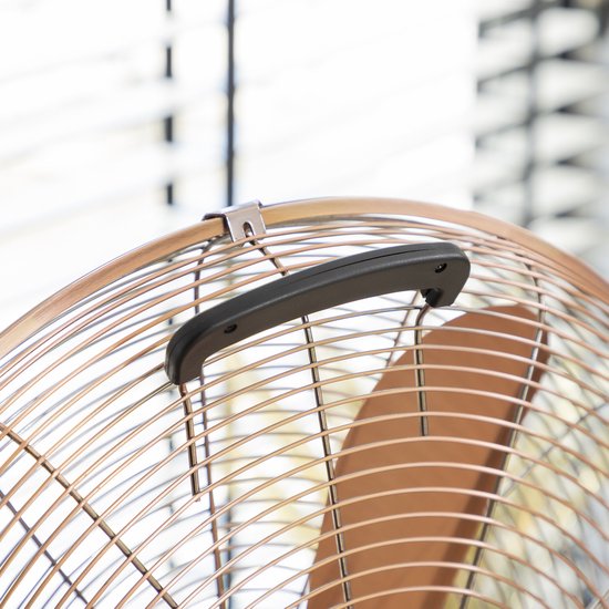 Tristar Retro Statiefventilator 40 cm – 50W – 3 Snelheden – 85° Oscillatie – Met Hoogteverstelling – Koperkleur – VE-5971