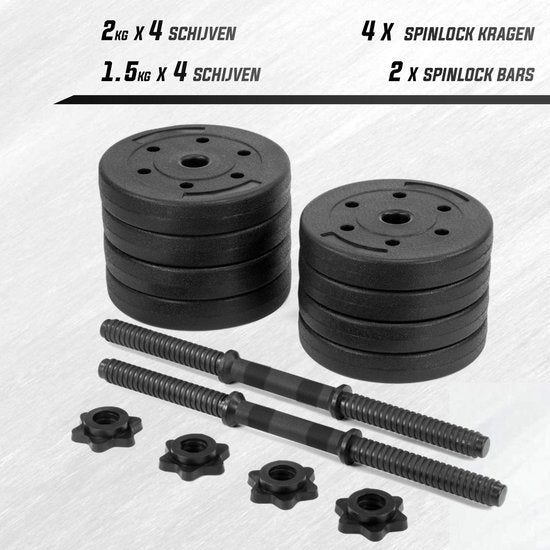 Fitby Dumbells - Dumbbells - Gewichten set - Verstelbare Dumbells - Halterset - Dumbell Set - 15 kg